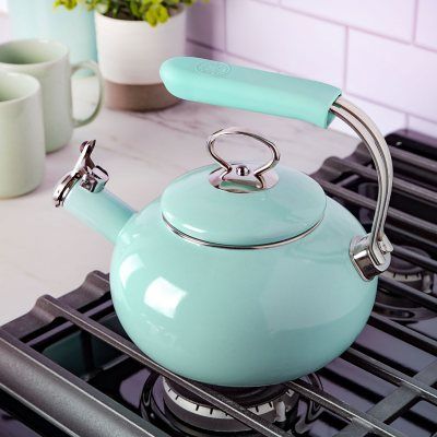 Martha Stewart 1.5-Quart Martha Blue Tea Kettle - Sam's Club Vintage Tea Kettle, Stovetop Kettle, Stovetop Kettles, Blue Bottle Coffee, Making Tea, Stainless Steel Microwave, Tea Kettles, Blue Tea, Recipe Template