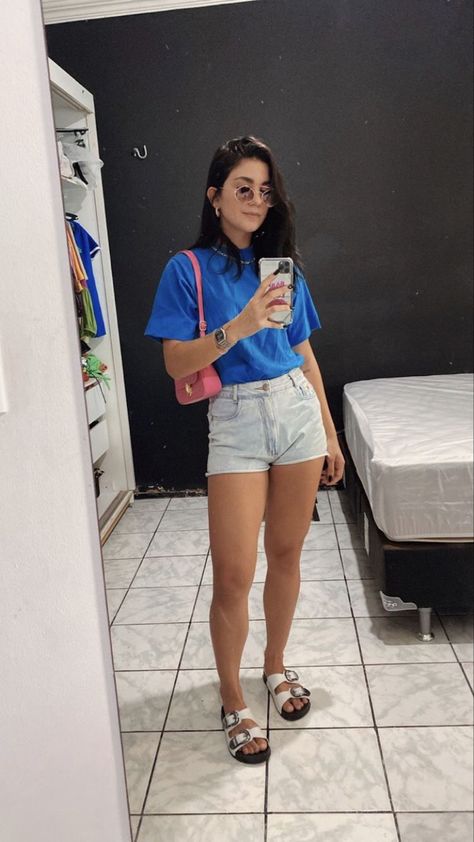 Outfits Com Shorts Jeans, Look Short Jeans Dia, Look Com Short Jeans, Looks Com Short Jeans, Look Short Jeans, Looks Com Short, Casual Oufits, Look Con Short, Alt Outfits