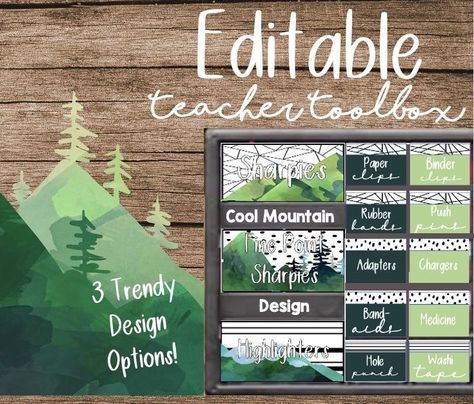 Mountain Classroom Decor, Grade 8 Classroom, Mountain Classroom, Elementary Classroom Themes, 2nd Grade Class, Camping Classroom, America Theme, Teacher Toolbox Labels, Class Theme