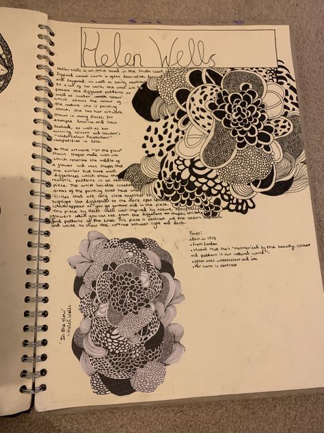 Helen wells artist research Yellena James Artist Research, Gcse Art Line Page, Yellena James Gcse Sketchbook, Helen Wells Sketchbook, Textiles Artist Research Page, Helen Wells Art, Artist Research Gcse, Gcse Artist Research, Artist Research Page Gcse