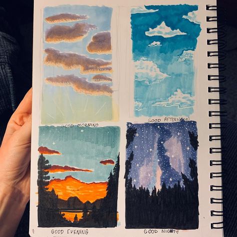 Sky Marker Drawing, Drawing Studio, Ohuhu Markers, Marker Drawing, Marker Art, Artsy Fartsy, Art Drawing, The Sky, Art Inspo