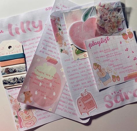 Snail Mail Inspiration, Snail Mail Pen Pals, Instruções Origami, Aesthetic Letters, Pen Pal Letters, Bullet Journal Aesthetic, Cute Letters, Diary Ideas, Bullet Journal Writing