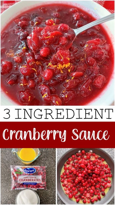 Looking to add a burst of flavor to your spread this holiday season? Look no further than this easy and delicious recipe for fresh cranberry sauce with orange juice. With just three simple ingredients, you can create a tangy and vibrant sauce that will elevate any dish. Whether you're serving it with turkey or spreading it on toast, this homemade cranberry sauce is sure to impress. Cranberry Sauce Orange Juice, Cranberry Sauce Recipe Easy, Cranberry Sauce With Orange Juice, Ocean Spray Cranberry Sauce, Cranberry Sauce With Orange, Cranberry Apple Sauce, Fresh Cranberry Recipes, Orange Juice Recipes, Fresh Cranberry Sauce