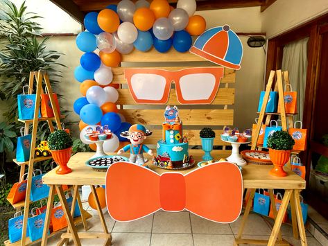 Blippi Decorations, Blippi Birthday Party Decorations, Blippi Themed Birthday Party, Blippi Birthday Party, Blippi Party, Party Rental Ideas, Fire Truck Party, 2nd Birthday Party Themes, Kids Birthday Theme