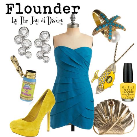 "Flounder -- Little Mermaid" by thejoyofdisney on Polyvore Little Mermaid Outfit, Disney Themed Outfits, Disney Inspired Fashion, Mermaid Outfit, Character Inspired Outfits, Disney Bound Outfits, Disney Inspired Outfits, Fandom Outfits, Outfit Plan