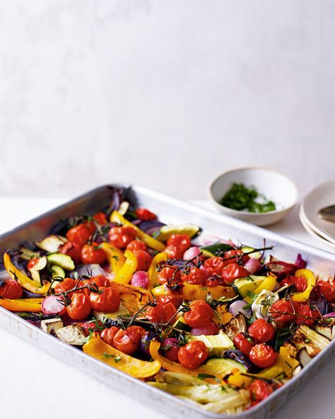 Roasted vegetable ratatouille French Thanksgiving, Ratatouille Ingredients, Roasted Ratatouille, Vegetable Ratatouille, Fennel Bulb, Aubergine Recipe, Parsley Leaves, Vegan French, Ratatouille Recipe