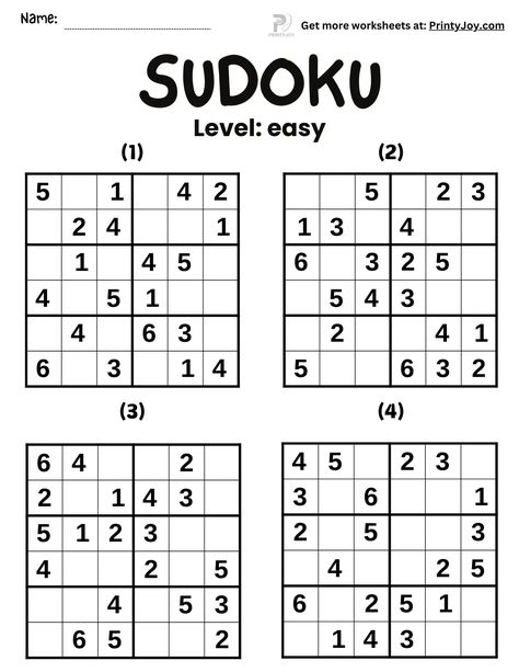 Easy Sudoku for Kids Free Printable 6×6 Logic Puzzles For Kids Free Printable, Easy Sudoku Printable, Soduko Printable Easy, Math Sudoku, Sudoku 4x4, Printable Sudoku Puzzles, Sudoku Easy, Sudoku Printable, Math Worksheets For Kids