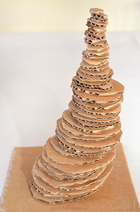 Make a Stacked Cardboard Sculpture - an epicly cool art activity for kids Cardboard Sculptures, Cardboard Art Sculpture, Sculpture Lessons, Cardboard Sculpture, Sculpture Projects, Sculpture Ideas, Cardboard Art, Art Activities For Kids, Recycled Art