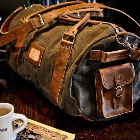 Elkton Travel Duffle for Women and those Men by Buffalo Jackson Waxed Canvas Duffle Bag, Duffle Bag For Men, Buffalo Jackson, Canvas Duffle Bag, Waxed Canvas Bag, Rugged Leather, Leather Duffle Bag, Leather Duffle, Travel Duffle