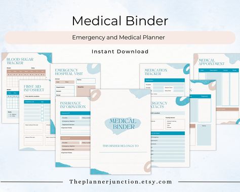 First Aid Information, Medical Binder Printables, Medical Planner, Ways To Organize Your Home, Messy Home, Medical Binder, Medication Tracker, Binder Printables, Health Planner