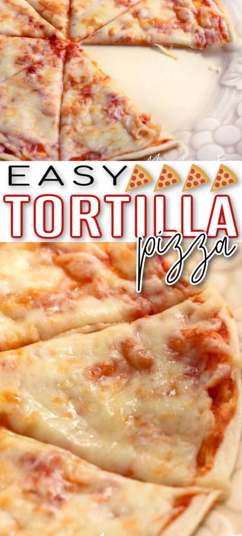 Tortilla Pizza Pizza With Tortilla, Flour Tortilla Pizza, Simple Lunch, Tortilla Pizza, Quick Food, Flatbread Recipes, Pizza Bake, Dinner Idea, Mexican Recipes