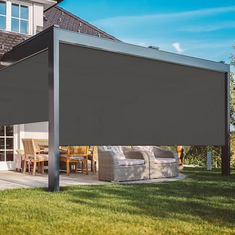 PRICES MAY VARY. 30% Polyester+70% Pvc 【New Materials-95% UV Blockout】Different from ordinary outdoor shade, our outdoor shade material is upgraded, which is made of 70% PVC & 30% Polyrster's Teslin Fabric. It has excellent ultraviolet effects and can block 95% of UV. At the same time, Teslin Fabric has a good breathability, you will never feel sultry. In addition, the excellent production technology makes this outdoor roller shade have an excellent windproof effect, can effectively prevent the Shades For Patio, Outdoor Roller Shade, Patio Shades, Outdoor Patio Shades, Patio Decking, Retractable Shade, Patio Sun Shades, Outdoor Curtains For Patio, Outdoor Blinds