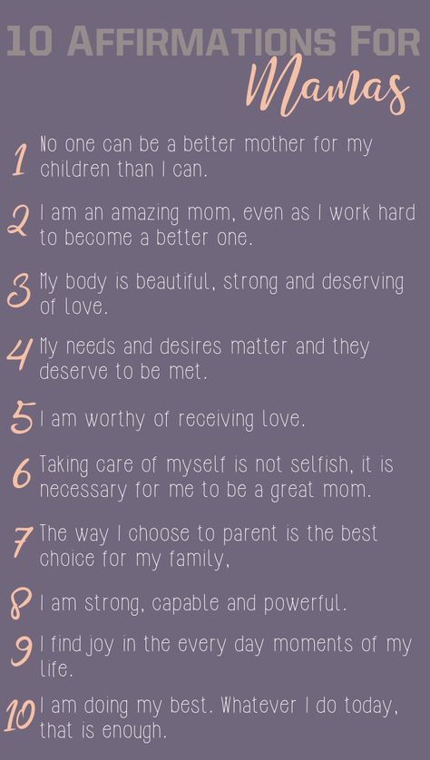 Mom Self Love Quotes, Your Doing Good Mom Quotes, Mama Knows Best Quotes, Parent Affirmations Mom, Daily Affirmations For Stay At Home Moms, Mom Positive Affirmations, Motivational Mom Quotes Inspirational, Positive Motherhood Affirmations, Positive Affirmation For Moms