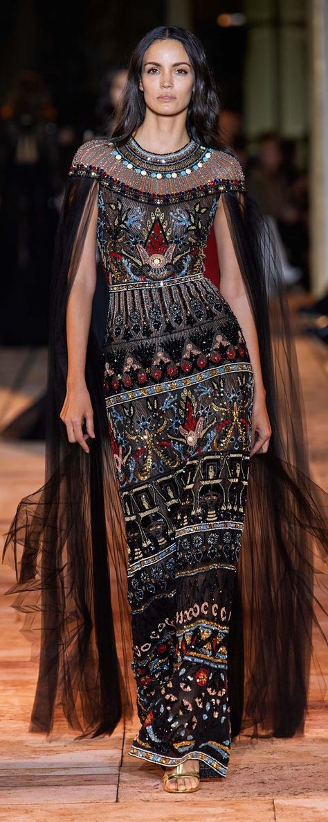 Egyptian Inspired Fashion, Egyptian Dress, Rami Al Ali, Zuhair Murad Haute Couture, Egyptian Fashion, Valentin Yudashkin, Michael Cinco, Runway Gowns, Interesting Patterns