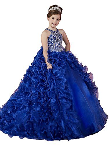 Blue Pageant Dress, Kids Pageant Dresses, Girls First Communion Dresses, Sleeveless Flower Girl Dresses, Flower Girl Dresses Blue, Birthday Party Outfits, Girls Pageant Dresses, Wedding Flower Girl Dresses, Princess Ball Gowns