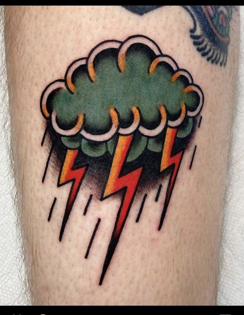 Traditional Tattoo Clouds, Traditional Tattoo Baby, Thunder Tattoo, Cloud Tattoos, Rising Phoenix Tattoo, Storm Tattoo, Luna Tattoo, Hero Tattoo, Chest Tattoo Ideas