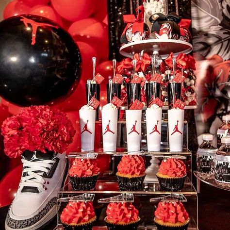 Nba Youngboy Birthday Party Ideas, Wildnout Party Theme, Jordan Year Party Ideas, Sneaker Ball Treats, Sneaker Ball Treat Table, Jordan Theme Birthday Party Ideas 23, Sneaker Ball Birthday Party, Jersey Party Ideas, Sneakerball Centerpiece Ideas