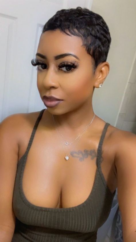 Black Girls Short Hairstyles, Pixie Cut For Thinning Hair, Shaved Pixie Cut Edgy, Very Short Pixie Haircut Black Women, Black Pixie Haircut, Pixie Haircut For Black Women, Edgy Pixie Hairstyles, Short Hairstyles Ideas, Finger Waves Short Hair