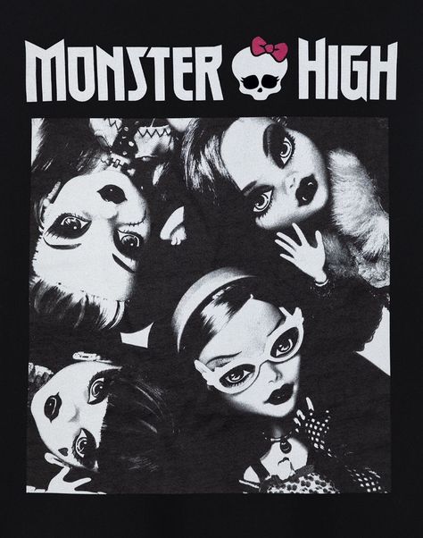 Black And White Monster High, Monster High Posters, Black And White Shirt Design, Monster High Designs, Monster High Poster, Monster High Skull, Goth Design, Inner Monster, Fashion Posters