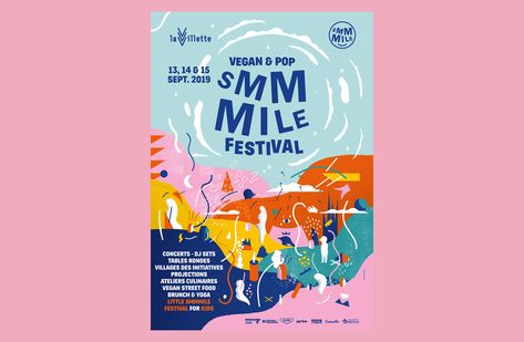 Smmmile Festival 2019 - Poster for a music festival :: Behance Flat Design Poster, Art Festival Poster, Graphic Design Illustration Art, Free Powerpoint Presentations, Design Illustration Art, Carnival Posters, Festival Logo, Fashion Design Books, Festival Flyer