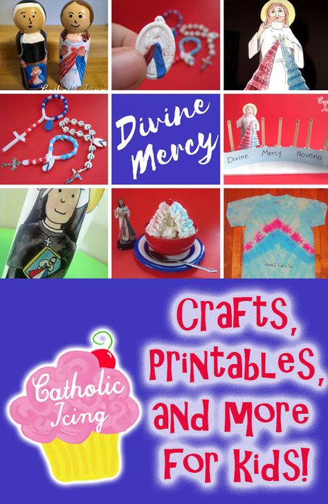 The second Sunday of Easter is Divine Mercy Sunday, and this is a great day to celebrate with kids! Jesus, I trust in you! #catholicicing #divinemercy #divinemercysunday #easterseason #liturgicalliving #stfaustina #saintfaustina #divinemercyjesus #jesusitrustinyou Divine Mercy Activities For Kids, Divine Mercy Activities, Divine Mercy Craft, Catholic Easter Crafts, Formation Ideas, Divine Mercy Novena, Mass Activities, Catholic Kids Crafts, Catholic Icing