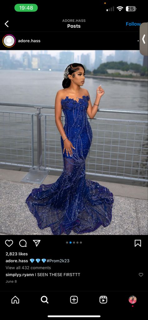 Diamond Prom Dresses Long, Prom Dress Fabric Types, Saphire Blue Prom Dresses, Prom Dress With A Corset, Blue African Prom Dress, Navy Blue Prom Dresses Long Mermaid, Dark Blue And Silver Prom Dress, Rare Prom Dress Colors, Simple Prom Dress Black Women