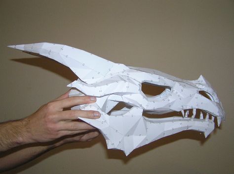 PEPAKURA - Skyrim dragon skull 2 by distressfasirt on DeviantArt Skyrim Dragon, Origami Tattoo, Papercraft Download, Dragon Bones, Dragon Mask, Dragon Skull, Origami Dragon, Dragon Crafts, Papercraft Printable