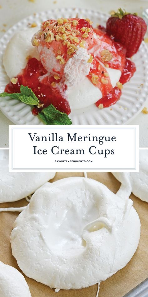 Easy Meringues, Healthy Snack Bars, Meringue Desserts, Salted Caramel Cookies, Soft Chocolate Chip Cookies, Sweet Treats Desserts, Ice Cream Cup, Vanilla Bean Ice Cream, Ice Cream Bowl