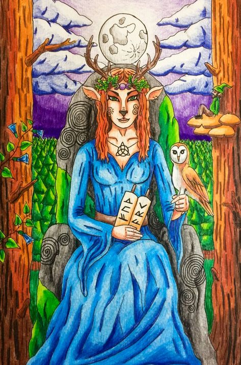 Flidais , celtic goddess Aaron Sardinna by aaronubis01 The High Priestess Tarot, High Priestess Tarot, Celtic Gods, The High Priestess, Celtic Goddess, Celtic Culture, High Priestess, British Isles, Gods And Goddesses