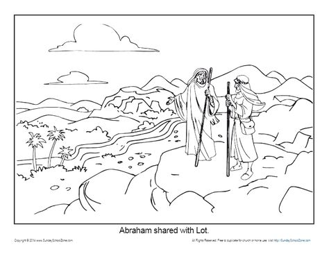 Abraham Coloring Page Printable - Abram and Lot Separate Abram And Lot, Abraham And Lot, Printable Bible Activities, Free Bible Coloring Pages, Bible Homeschool, Bible Coloring Sheets, Devotions For Kids, Bible Crafts Sunday School, Sunday School Coloring Pages