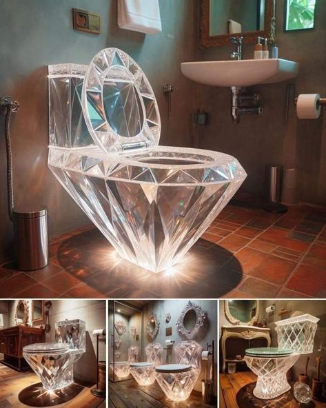 Fancy Toilets, Toilet Types, Unusual Toilets, Glass Bathtub, Weird Furniture, Apartment Deco, Plus Size Art, Fantasy Furniture, Funny Items