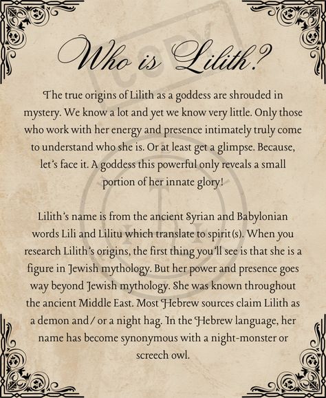 Lilith Goddess of the Night: 14 Ways to Work With Her WILD Energy Lilith Sign Astrology, Lilith Deity Witchcraft, Lillith Goddess Mythology, Working With Lilith Witchcraft, Herbs For Lilith, Offerings To Lilith, Lilith Deity Work, Lilith Goddess Mythology, Lilith Art Goddesses