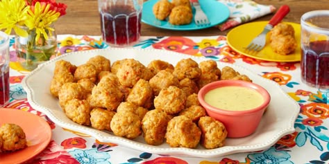 Cheesy Sausage Balls, Tapas Night, Sausage Balls Recipe, Honey Mustard Dipping Sauce, Mustard Dipping Sauce, Brunch Items, Meal Prep Snacks, Sausage Balls, Breakfast Bites