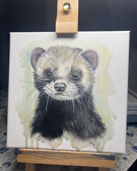 🌟 New Art Alert! 🌟 Meet my latest creation—a charming ferret! 🖤✨ Ferrets are known for their playful and mischievous nature, always full of curiosity and energy. I wanted to capture that spark in their eyes and the softness of their fur in this piece. From the intricate fur details to the subtle watercolor background, every brushstroke was a joy to paint. 🖌️ If you're a fan of ferrets or just love unique animal art, this piece might be for you! Let me know what you think in the comments. 🥰 ... Unique Animals, Watercolor Background, Ferret, Brush Strokes, What You Think, Painting Ideas, Just Love, Animal Art, New Art