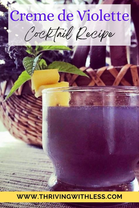 The Best Creme de Violette Cocktails Ever - Thriving With Less Violet Liqueur, Liqueur Cocktails, Purple Drink, Purple Drinks, Specialty Food Store, Purple Cocktails, Spring Cocktails, Sweet Violets, Grapefruit Juice