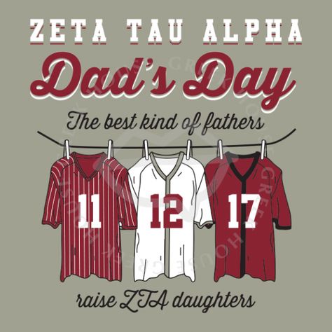 Dads Day Sorority, Sorority Events, Greek Shirts, Greek House, Fraternity Shirts, Zeta Tau Alpha, Custom Greek Apparel, Fraternity Apparel, Sorority Apparel