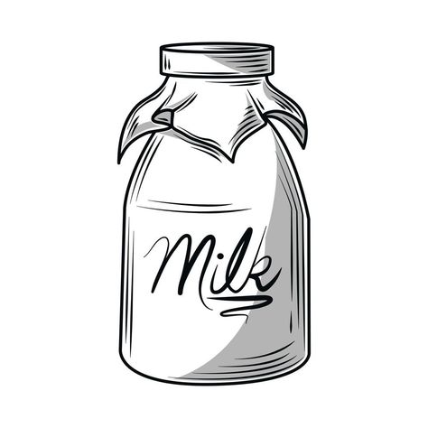 bottle milk sketch Glass Of Milk Tattoo, Milk Bottle Tattoo, Milk Bottle Drawing, Milk Sketch, Milk Tattoo, Milk Illustration, Milk Drawing, Bottle Of Milk, Atlas Tattoo