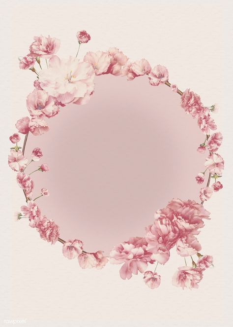 Blank pink floral frame design | free image by rawpixel.com / Donlaya Sticker Frame Design, Pink Background Flowers, Floral Frame Design, Pink Floral Background, Circle Wallpaper, Floral Logo Design, Frame Pink, Floral Cards Design, Snapchat Stickers