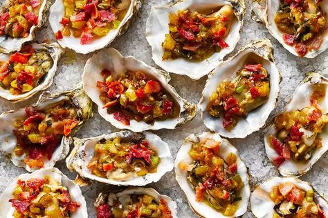 Oysters Casino With Bacon Appetizer Recipe Oysters Casino, Bacon Appetizer, Bacon Recipes Appetizers, Bacon Vinaigrette, Clams Casino, Grilled Oysters, Grilled Wings, Oyster Recipes, Bacon In The Oven