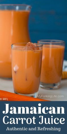 This Jamaican Style Carrot Juice Recipe is authentic and delicious! Perfect recipe for a hot summer day. #jamaicanrecipe #carrotjuice #condensed milk #juicerecipes Jamaican Drinks, Carrot Juice Recipe, Juice Healthy, Easy Juice Recipes, Jamaica Food, Carribean Food, Jamaican Cuisine, Jamaican Dishes, Lunch Healthy