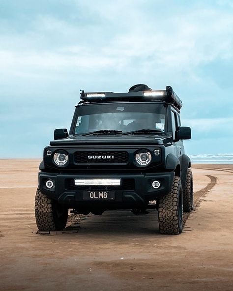 OL M8 Jim the Jimny! on Instagram: “Desert Storm #4x4nz #suzukijimny #suzuki #jimny #jimnyoffroad #bfgoodrichko2 #rooftoptent #wrangler #jeeplife #shorties #jimnylovers…” Jimny 4x4, Jimny Sierra, Jimny Suzuki, 6x6 Truck, Suzuki Every, European Road Trip, Suzuki Cars, Car Camper, Dream Cars Jeep