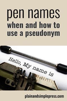 When and how to write under a pen name - useful stuff Seven Days Of Creation, Publish A Book, Useful Stuff, Days Of Creation, Pen Name, Writing Career, Writers Write, Writing Resources, Writing Life