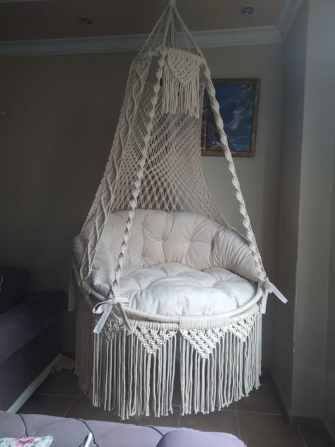 Bedroom Hammock, Bedroom Hammock Chair, Hammock In Bedroom, Chair Macrame, Hanging Chair Indoor, Indoor Hammock Chair, Macrame Hanging Chair, Baby Hammock, Macrame Hammock