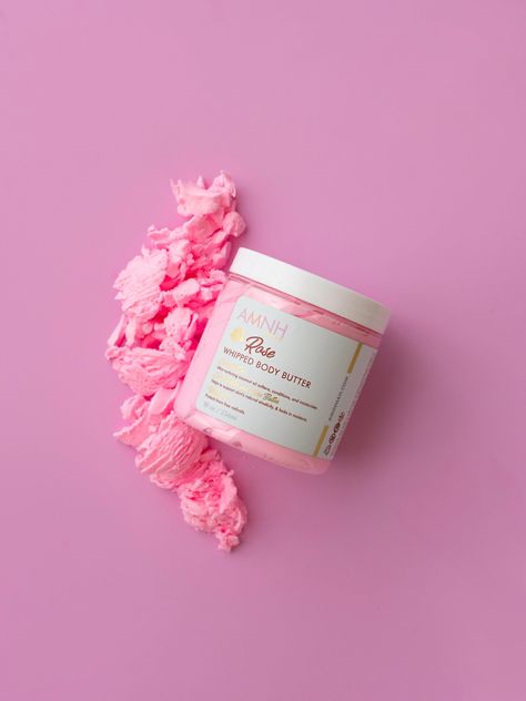 Our Rose Whipped Body butter is a nourishing and light weight body moisturizer.This body butter will have you smelling like a summer garden of fresh roses. Leaving you with a light and tender floral scent all day long. You just might even fool the bees!Made with oils and butters such as shea butter, coco butter, mango Pink Body Butter, Fancy Skincare, Rose Body Butter, Body Butter Labels, Body Cosmetics, Coco Butter, Body Butters, Rose Soap, Mom Cards