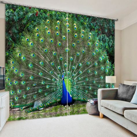 Peacock Curtains, Curtains Luxury, Animal Print Curtains, 3d Curtains, Peacock Decor, Peacock Wedding, Kids Curtains, Custom Drapes, Lattice Design