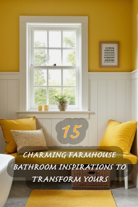 I absolutely adore these charming farmhouse bathroom inspirations! The warm yellow tones combined with natural elements create such a cozy and inviting space. From the sunny accents to the lovely decor, these ideas are perfect for transforming any bathroom into a relaxing retreat. Let’s bring a touch of farmhouse charm into our homes! Warm Tone Bathroom, Farmhouse Bathroom Inspiration, Japandi Dining Room, Farmhouse Design Ideas, Organic Modern Kitchen, Farmhouse Bathroom Ideas, Farmhouse Bathroom Design, Charming Farmhouse, Bathroom Design Ideas