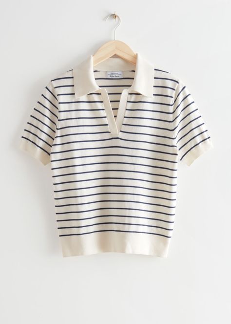 Sailor Stripes, Polo Top, Polo Shirt Women, Simple Trendy Outfits, Fashion Story, White T, Estilo Retro, Navy Stripes, Summer Wardrobe