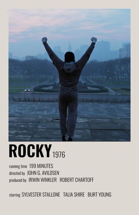 Rocky 1976, Rocky Poster, Rocky Film, Movie To Watch List, Iconic Movie Posters, Film Posters Minimalist, Movie Wall, Polaroid Posters, Posters Minimalist