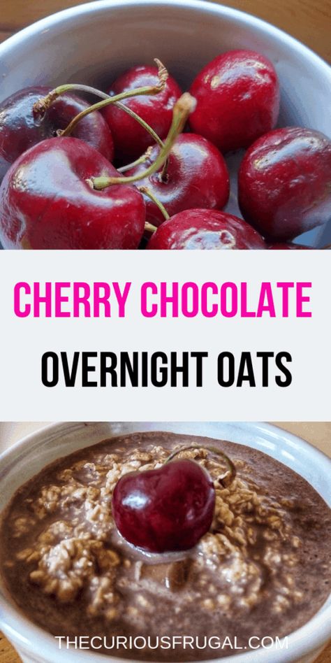 Fridge Oats, Chocolate Overnight Oats Recipe, Cherry Overnight Oats, Chocolate Overnight Oats, Dessert For Breakfast, Oat Recipes Healthy, Overnight Oats Recipe Healthy, Yummy Healthy Breakfast, Dairy Free Chocolate Chips