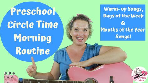 Video #2 in my Summer Series is all about the Morning Circle Routine - engaging songs to do every day to get those kiddos involved and learning. This video begins where the last one left off - right after the Hello Song! We do a couple of warm up songs and then songs about the 7 Days Of the Week, the 12 months of the year, and a story time transition song! Preschool Circle Time Songs, Toddler Circle Time, Months Song, Morning Circle, Transition Songs, Hello Song, Circle Time Songs, Classroom Songs, Circle Time Activities